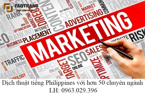 Dịch tài liệu tiếng Philippines chuyên ngành quảng cáo, marketing, truyền thông