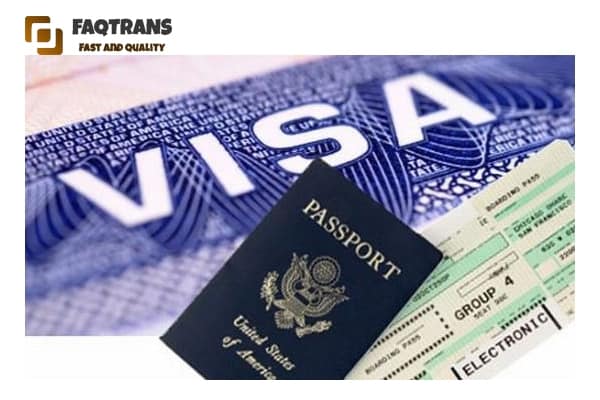 Notarized translation of visa applications