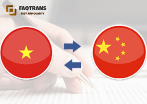 Professional Chinese translators providing accurate Chinese to Vietnamese translation services at FAQTrans
