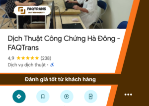 Khách hàng đánh giá dịch vụ tại FAQTrans