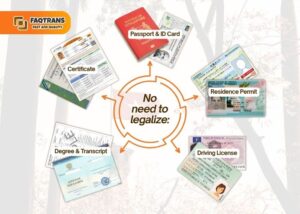 A diagram that list the types of documents exempted from consular legalization in Vietnam
